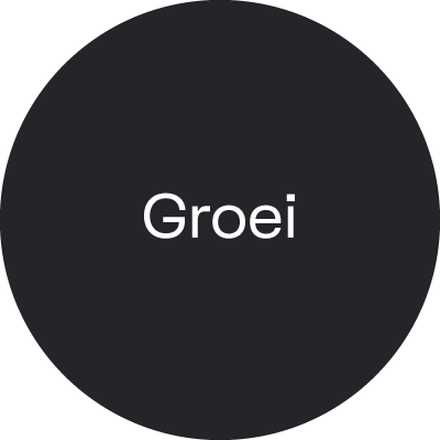 Bolletje met de tekst Groei