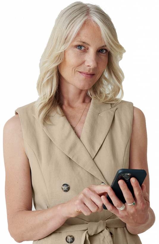 Vrouw met mobiel
